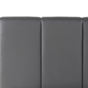 Letto contenitore Rivestimento in ecopelle grigia matrimoniale 140 cm 6 con testiera a doghe