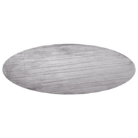 Tappeto Grigio Chiaro Viscosa Rotondo 140 cm Trapuntato a Mano pelo corto Moderno