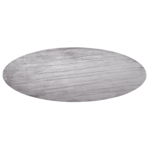 Tappeto Grigio Chiaro Viscosa Rotondo 140 cm Trapuntato a Mano pelo corto Moderno