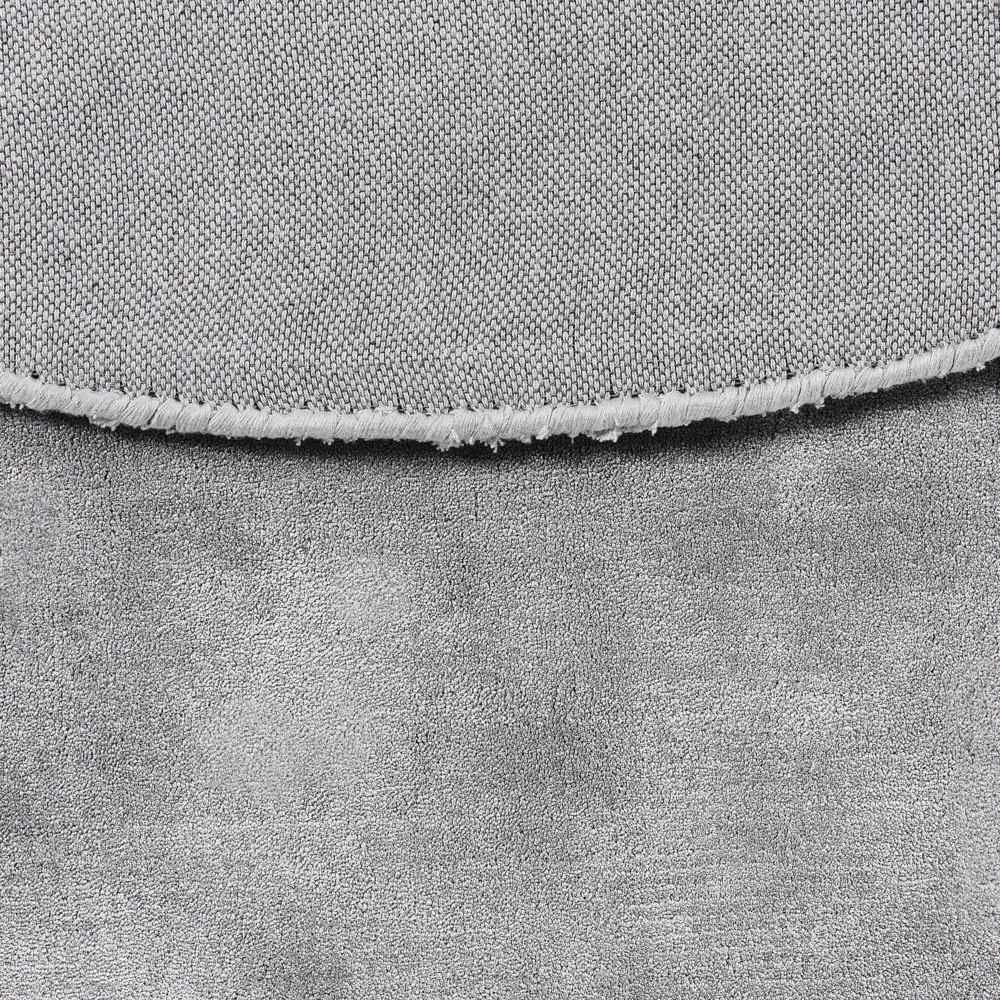 Tappeto Grigio Chiaro Viscosa Rotondo 140 cm Trapuntato a Mano pelo corto Moderno