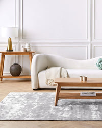 Tappeto Grigio Chiaro Viscosa 200 x 300 cm Trapuntato a Mano pelo corto Moderno