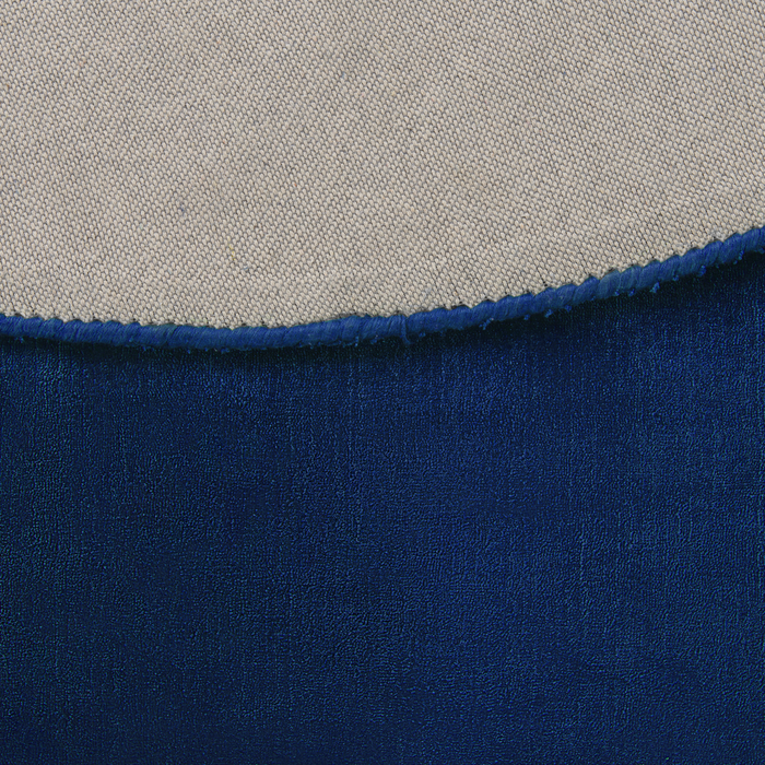 Tappeto Blu Navy Viscosa Rotondo 140 cm Trapuntato a Mano pelo corto Moderno