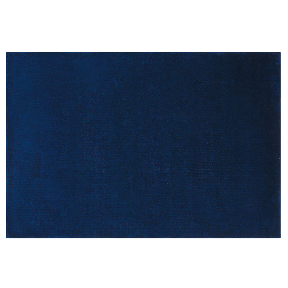 Tappeto Blu Navy Viscosa 160 x 230 cm Trapuntato a Mano pelo corto Moderno