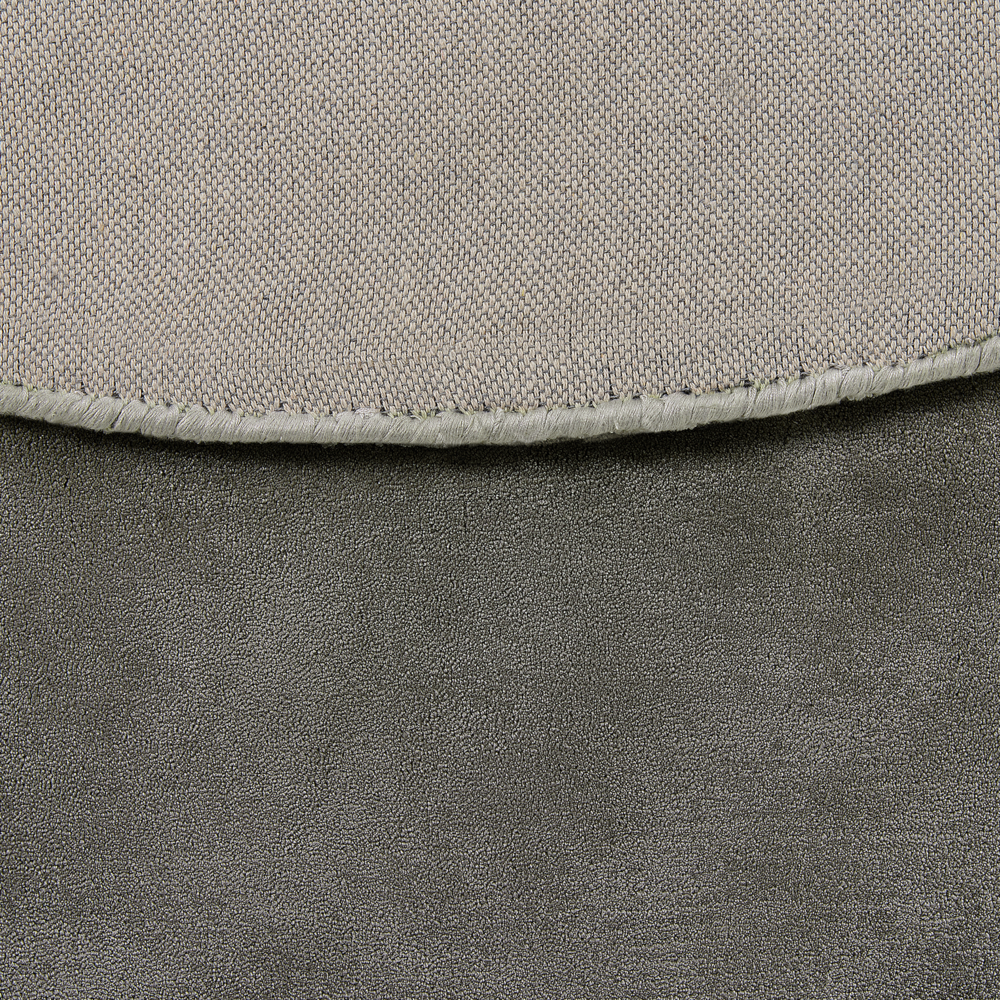 Tappeto Grigio Scuro Viscosa Rotondo 140 cm Trapuntato a Mano pelo corto Moderno