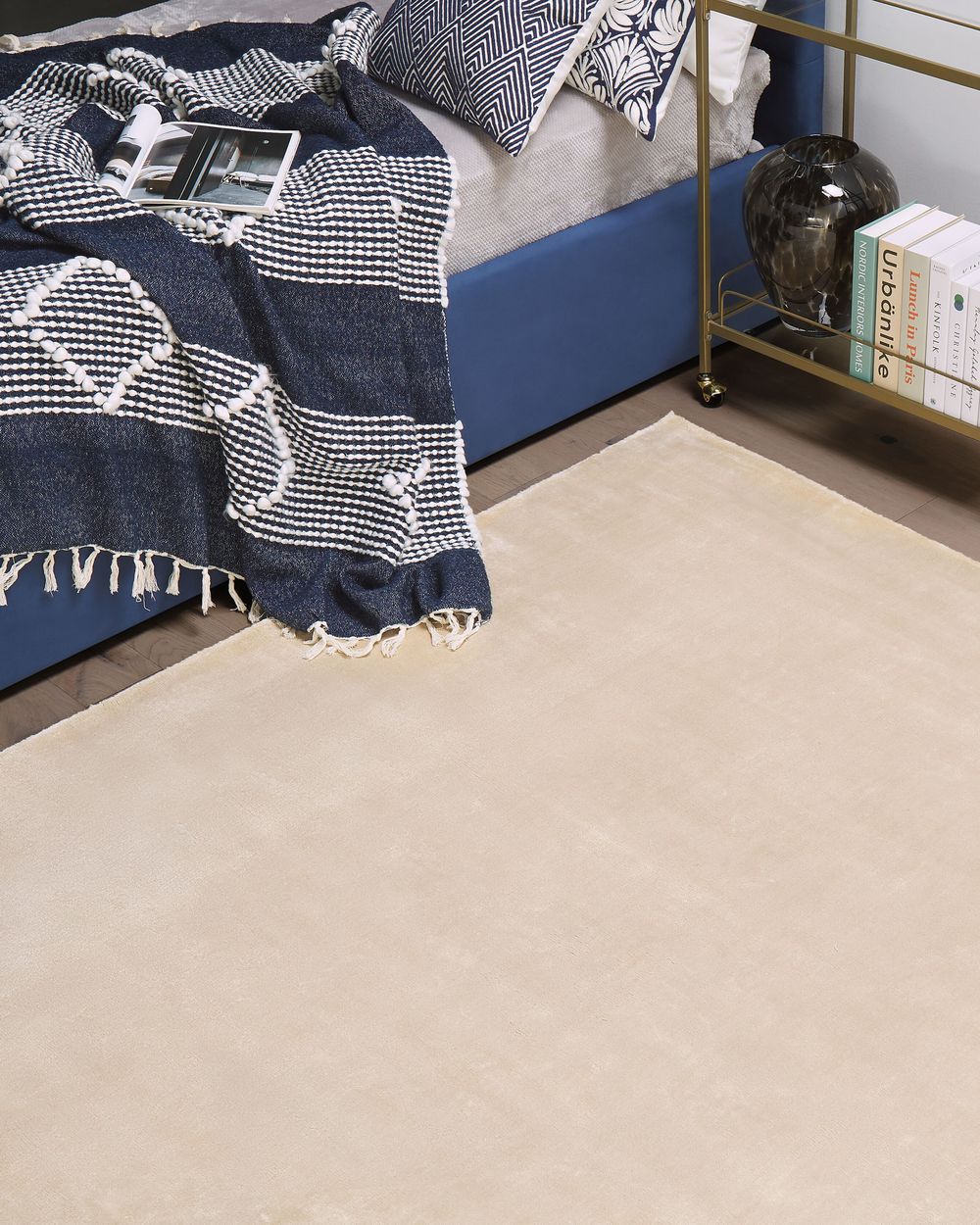 Tappeto Beige Viscosa 230 x 160 cm Trapuntato a Mano pelo corto Moderno