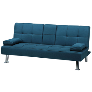 Divano letto blu 3 posti tavolo a ribalta Click Clack soggiorno