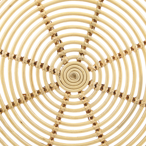 Tavolino da caffè in legno chiaro rattan 84 cm struttura in ferro a forma di tamburo per esterni interni Boho rustico