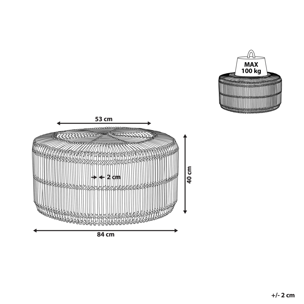 Tavolino da caffè in legno chiaro rattan 84 cm struttura in ferro a forma di tamburo per esterni interni Boho rustico