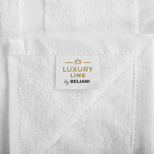 Set di 11 asciugamani telo da bagno e tappetino da bagno per ospiti in cotone bianco a bassa torsione