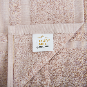 Set di 9 asciugamani da bagno e tappetino da bagno per ospiti in cotone rosa a bassa torsione