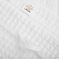 Set di 4 asciugamani da bagno e telo da bagno per ospiti in cotone bianco a bassa torsione