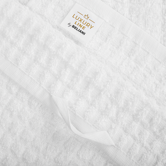 Set di 4 asciugamani da bagno e telo da bagno per ospiti in cotone bianco a bassa torsione