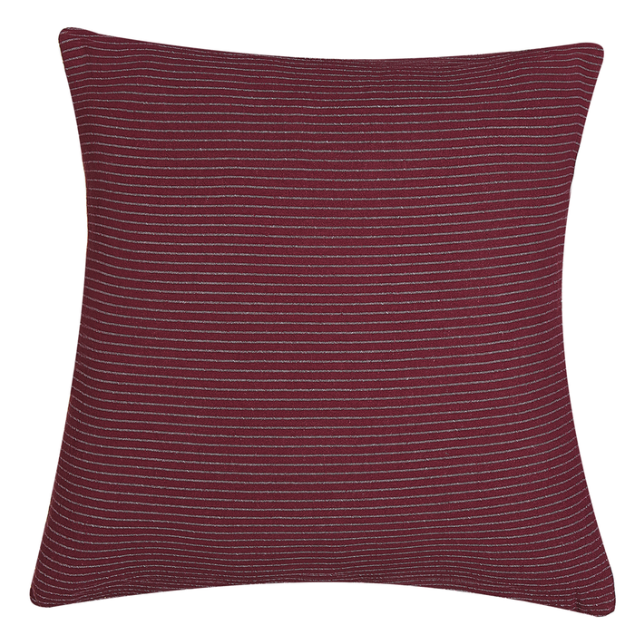 Cuscino Decorativo Righe Rosse Bottoni Quadrati 45 x 45 cm Modern Décor Campanula