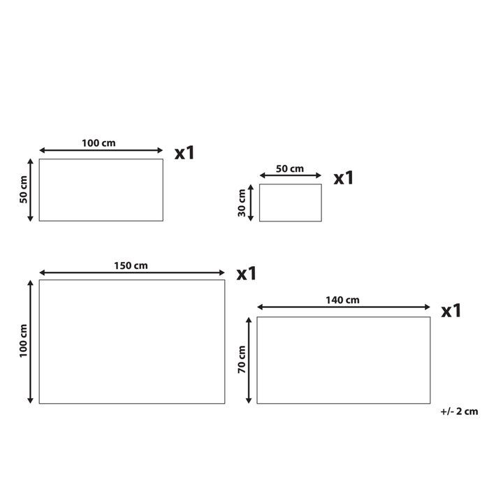 Set di 4 asciugamani da bagno in cotone beige morbido a bassa torsione con tappetino da bagno 30x50 cm / 50x100 cm / 70x140 cm / 100x150 cm