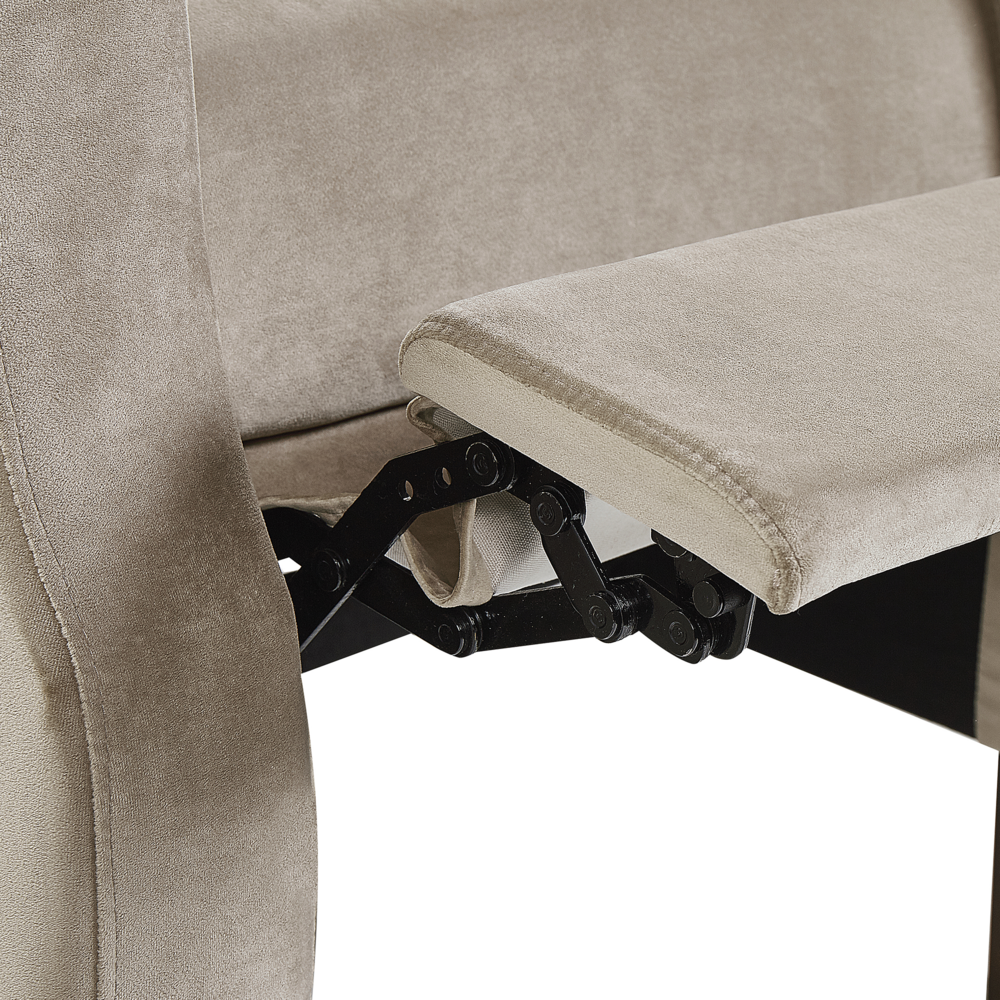 Sedia reclinabile Taupe Rivestimento in velluto Push-Back Schienale e poggiapiedi regolabili manualmente Poltrona dal design retrò
