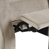 Sedia reclinabile Taupe Rivestimento in velluto Push-Back Schienale e poggiapiedi regolabili manualmente Poltrona dal design retrò