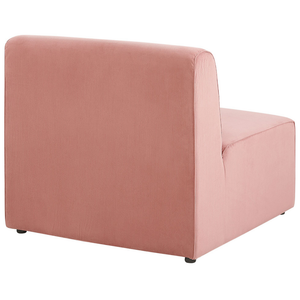Modulo divano a 1 posto in velluto a coste rosa moderno monoposto
