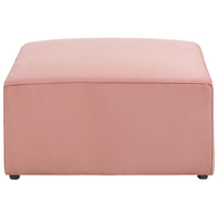 Poggiapiedi quadrato imbottito in velluto a coste rosa ottomana dal design moderno