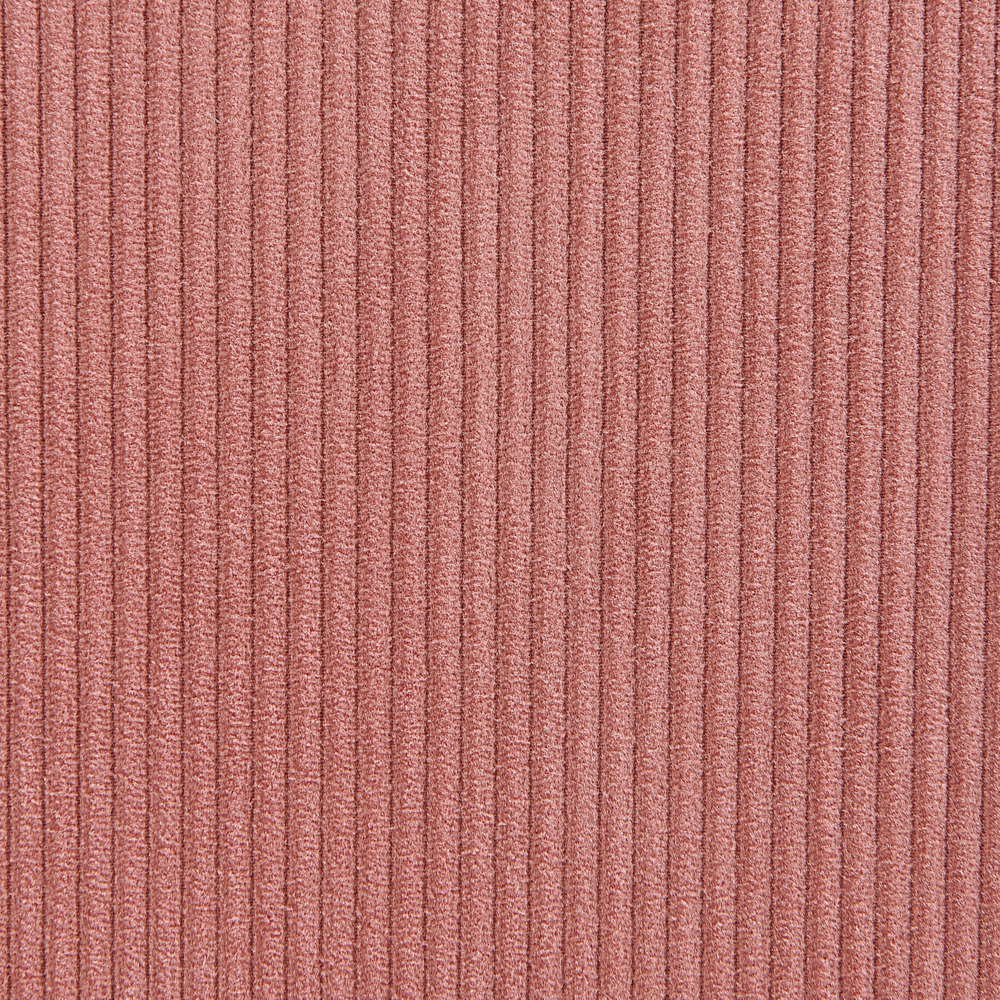 Poggiapiedi quadrato imbottito in velluto a coste rosa ottomana dal design moderno