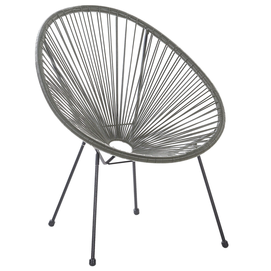 Sedia da giardino Papasan in rattan sintetico grigio scuro moderna