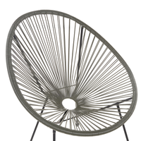 Sedia da giardino Papasan in rattan sintetico grigio scuro moderna