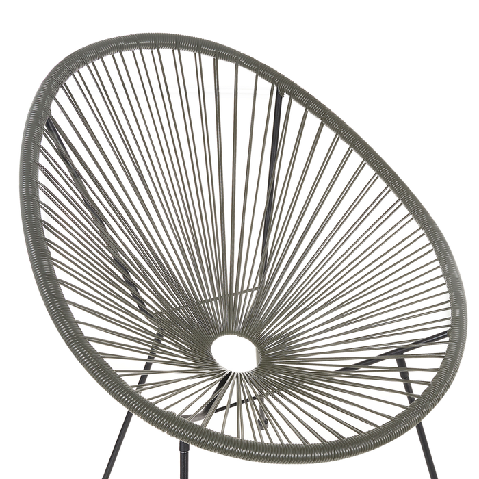 Sedia da giardino Papasan in rattan sintetico grigio scuro moderna