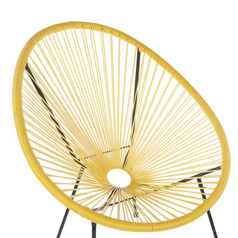 Sedia da giardino gialla Rattan Sintetico Papasan stile moderno
