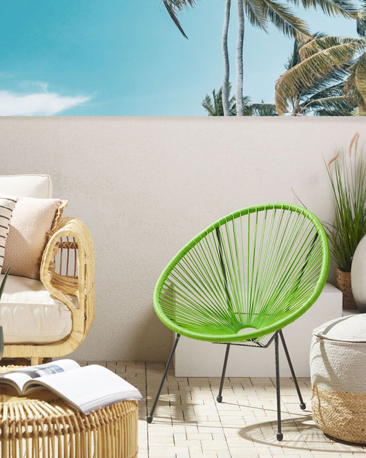 Sedia da giardino verde Rattan Sintetico Papasan stile moderno