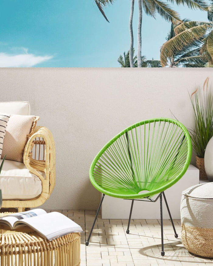 Sedia da giardino verde Rattan Sintetico Papasan stile moderno