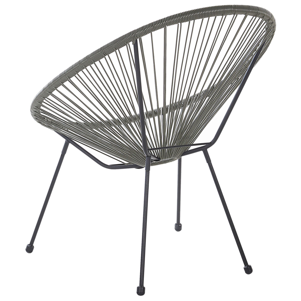 Set Bistrot Grigio Scuro Rattan Sintetico 3 Pezzi 2 Posti Moderno
