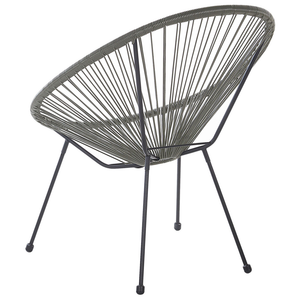 Set Bistrot Grigio Scuro Rattan Sintetico 3 Pezzi 2 Posti Moderno