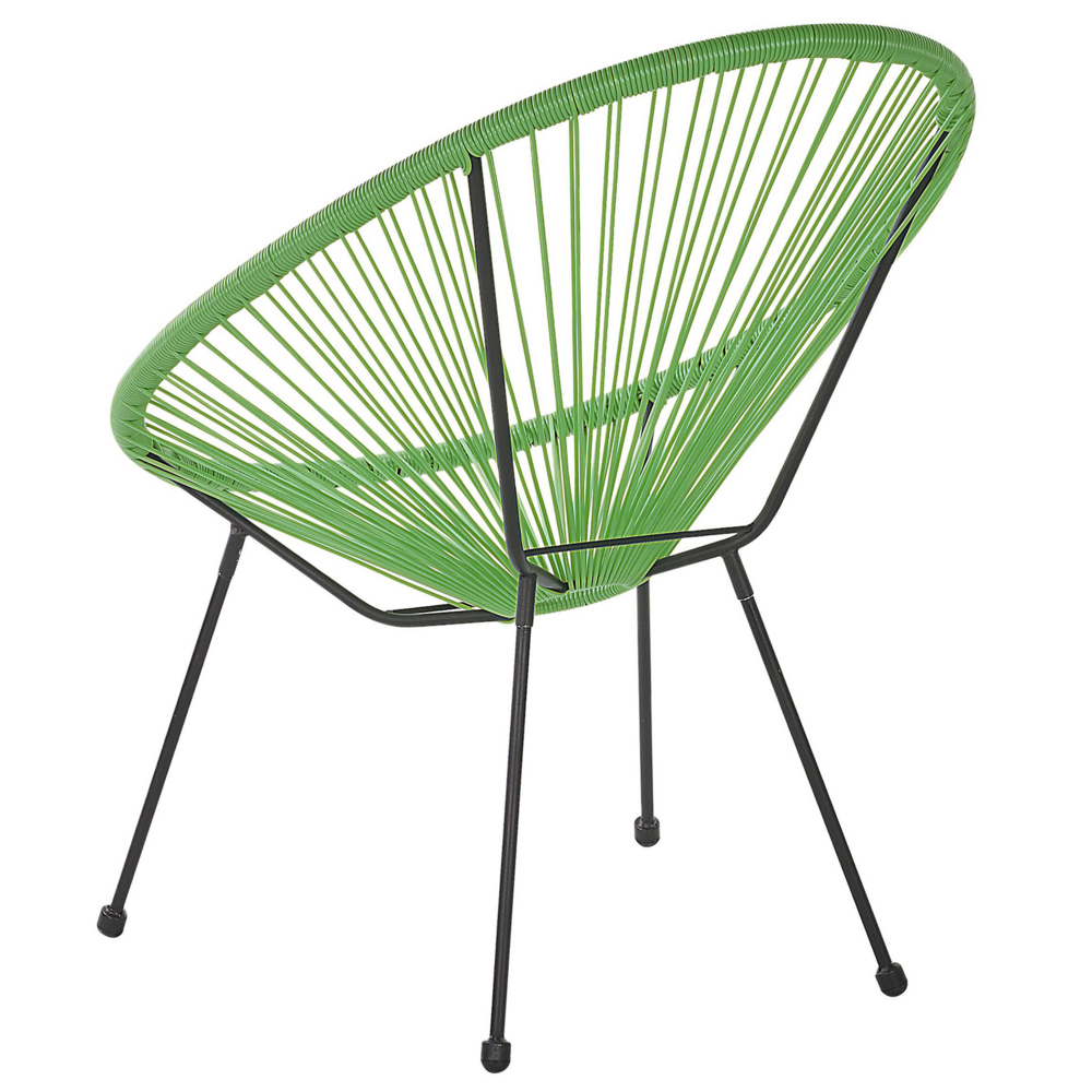 Set bistrot verde rattan sintetico 3 pezzi 2 posti stile moderno