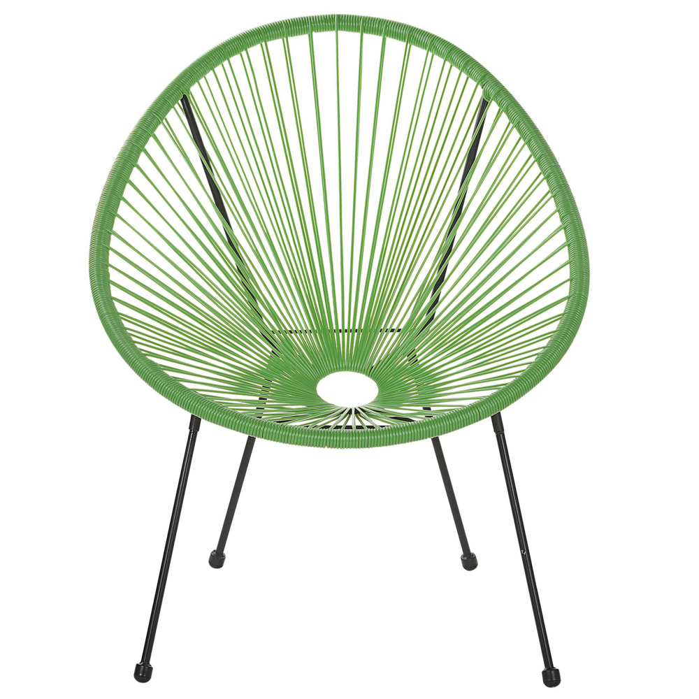 Set bistrot verde rattan sintetico 3 pezzi 2 posti stile moderno