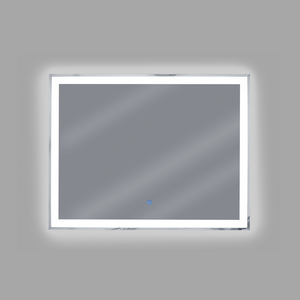 Specchio da parete a LED sospeso 90 x 70 cm Rettangolare Moderno Bagno Glamour Make-Up