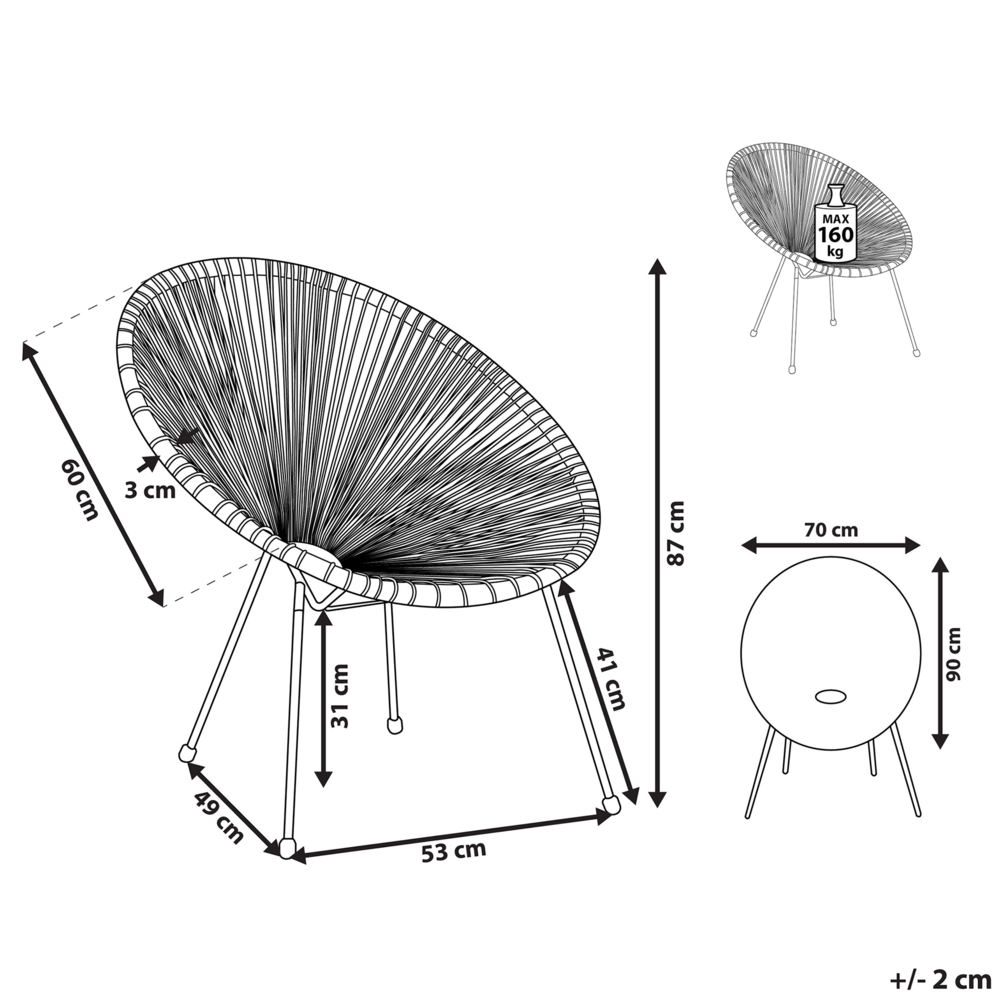 Sedia da giardino verde Rattan Sintetico Papasan stile moderno