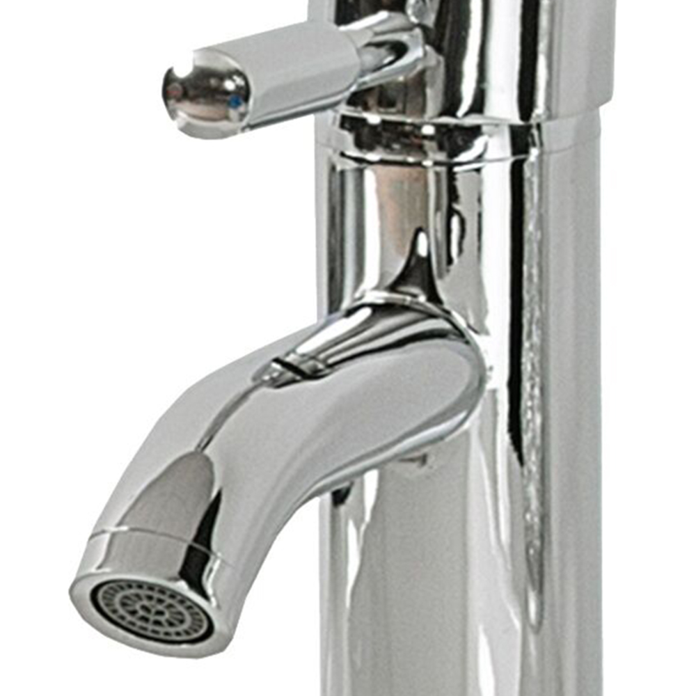 Rubinetto lavabo Rubinetto monocomando per bagno moderno in metallo cromato argento
