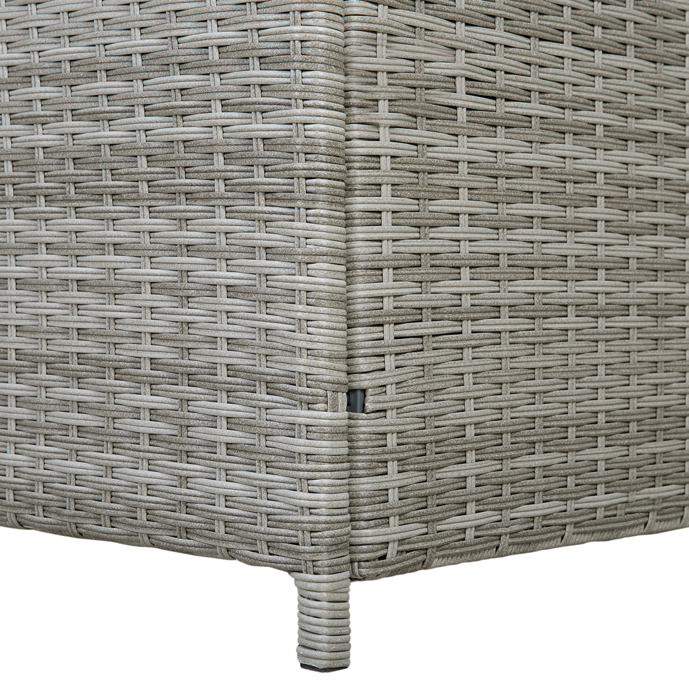 Cesta baule portaoggetti da esterno Cuscino da giardino in finto rattan grigio 158 x 63 cm