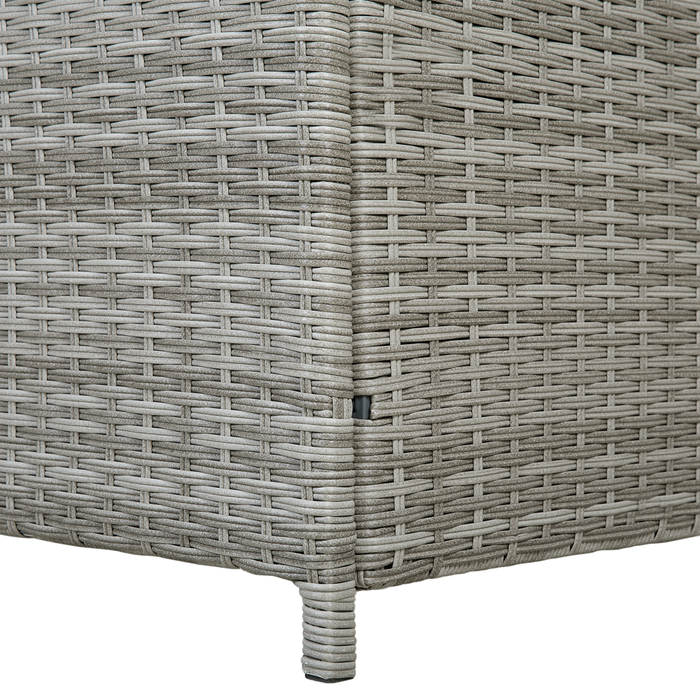 Cesta baule portaoggetti da esterno Cuscino da giardino in finto rattan grigio 158 x 63 cm