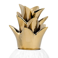Statuetta decorativa in ceramica bianca con statuetta di ananas ornamento in stile glamour accessori per la decorazione
