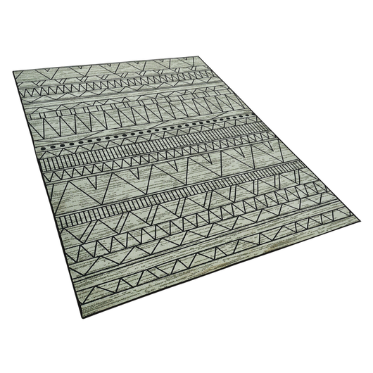 Tappeto Nero e grigio poliestere 160 x 230 cm a pelo corto motivo geometrico