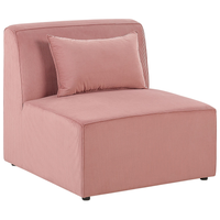 Modulo divano a 1 posto in velluto a coste rosa moderno monoposto