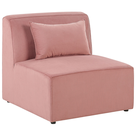 Modulo divano a 1 posto in velluto a coste rosa moderno monoposto