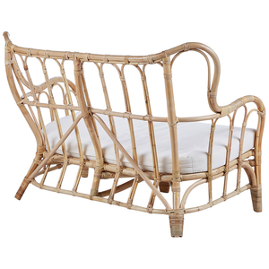 Set Divani Da Giardino Beige Rattan Naturale 2 Tavoli 2 Poltrone Divano Cuscini Per Interni Esterni Boho
