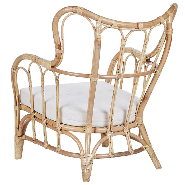 Set Divani Da Giardino Beige Rattan Naturale 2 Tavoli 2 Poltrone Divano Cuscini Per Interni Esterni Boho