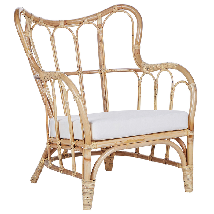 Set Divani Da Giardino Beige Rattan Naturale 2 Tavoli 2 Poltrone Divano Cuscini Per Interni Esterni Boho