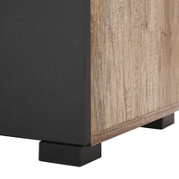 Mobile TV in legno chiaro e truciolare Nero per mensole TV 68'' ante fori passacavi design moderno