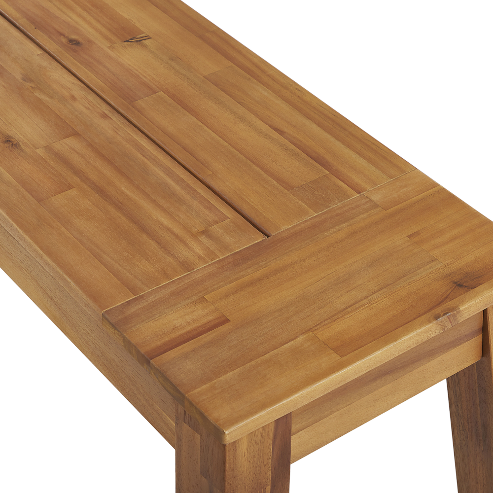 Panca da pranzo da giardino a 3 posti in legno di acacia laminato sedile in legno chiaro rustico giardino di campagna esterno interno