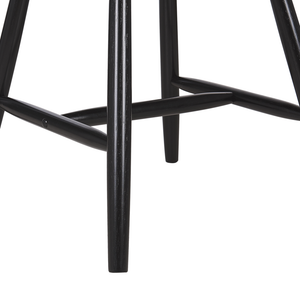 Set di 2 sedie da pranzo Sedia da cucina con schienale in legno massello Nero