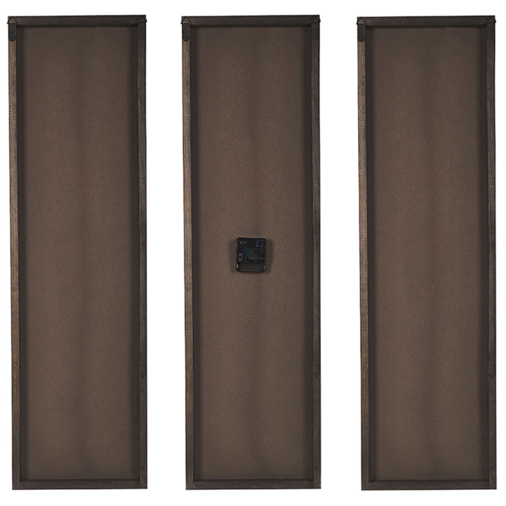 Orologio da parete in legno chiaro 3 pezzi 75 x 75 cm con struttura in metallo Nero fatto a mano