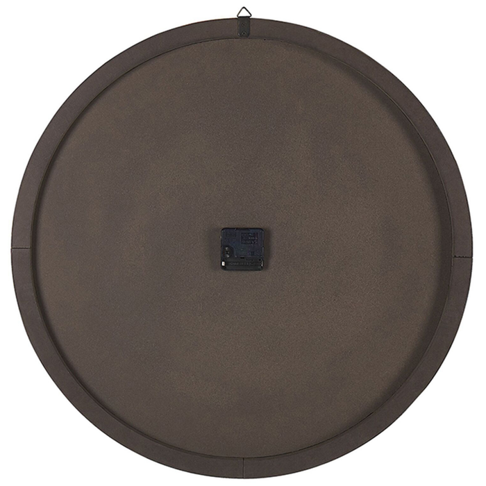 Orologio da Parete Legno Chiaro Tondo ø 60 cm Quadrante Fatto a Mano Lancette Nere Numeri Rustico Minimalista